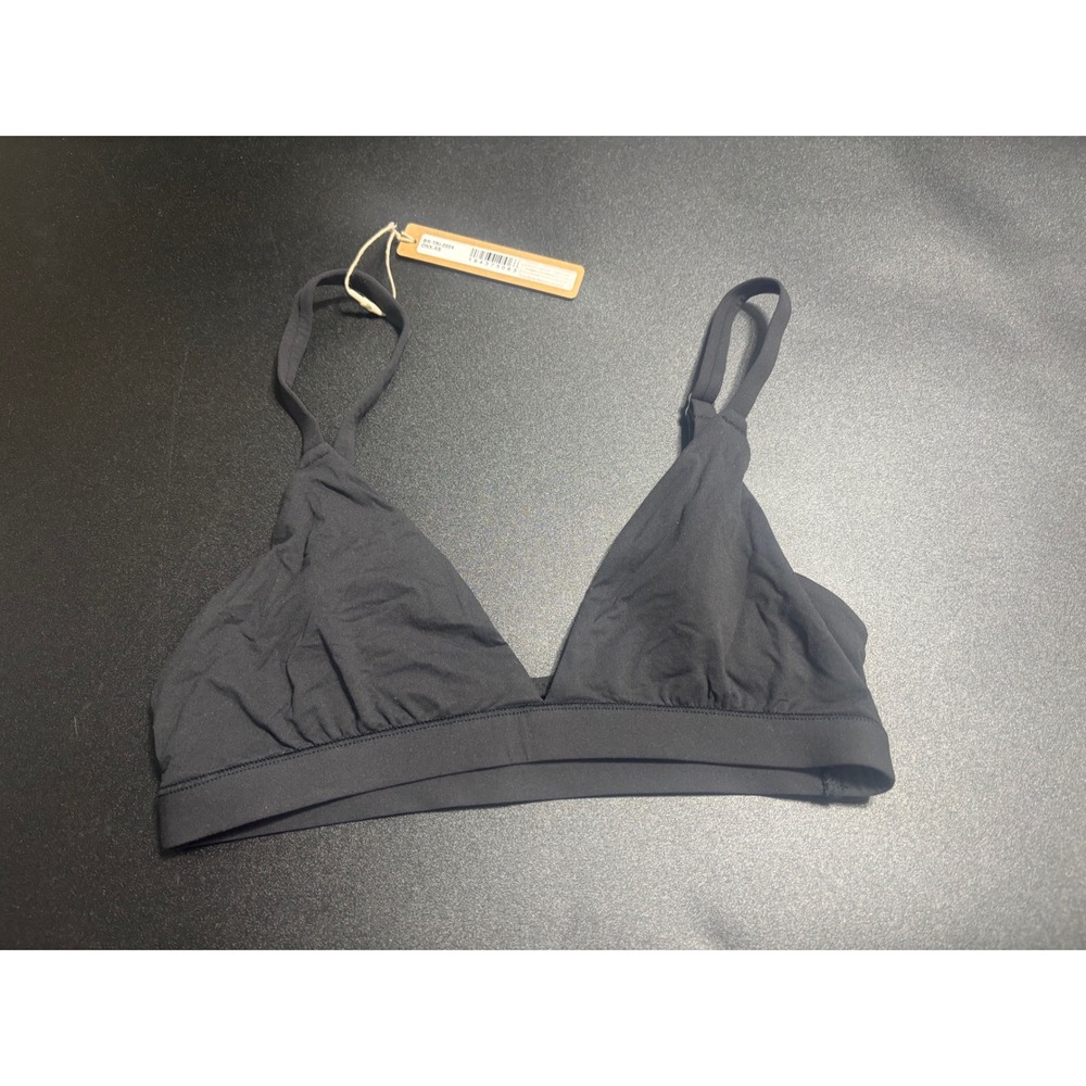 SKIMS NEW Triangle Bralette Everyday Comfortable Soft Bra‎ Onyx Black Size XS - Picture 1 of 4